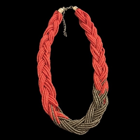 Vintage Braided Beaded Necklace - Picture 5 of 7